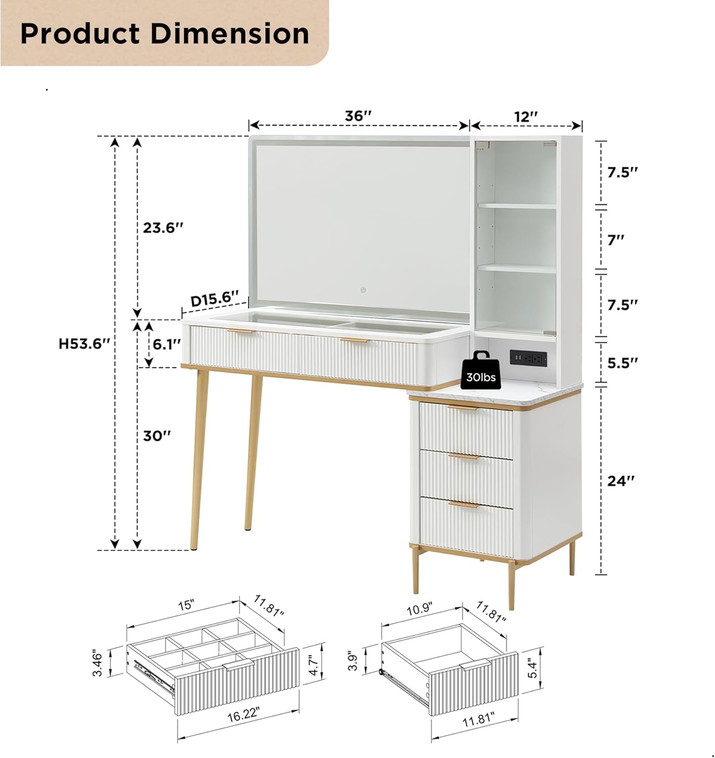 Glow Vanity Desk